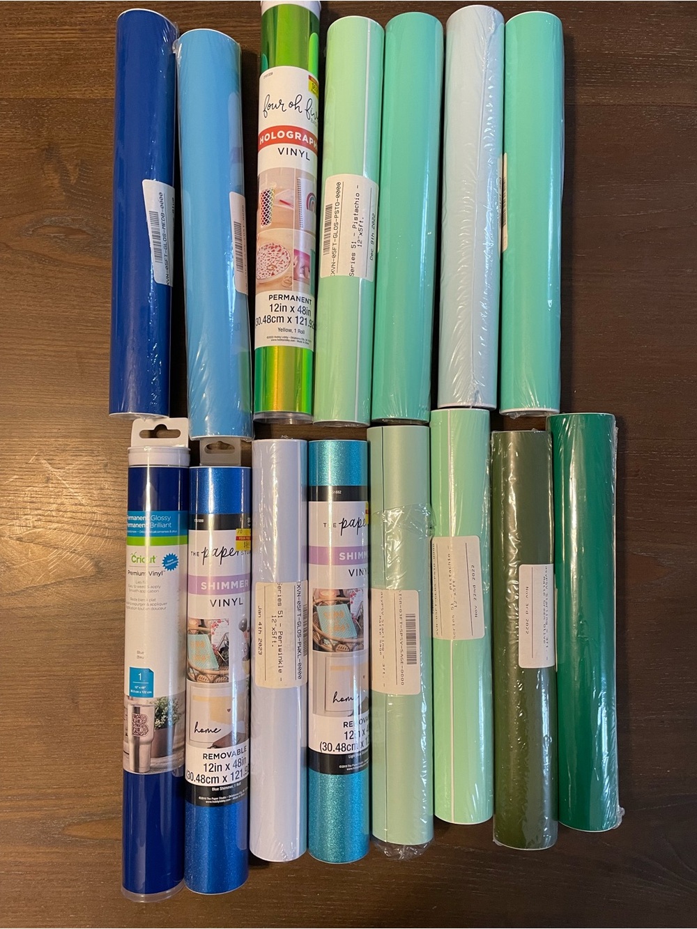 Craft Vinyl Bundle – Blue & Green Shades Cricut Compatible Vinyl Lot